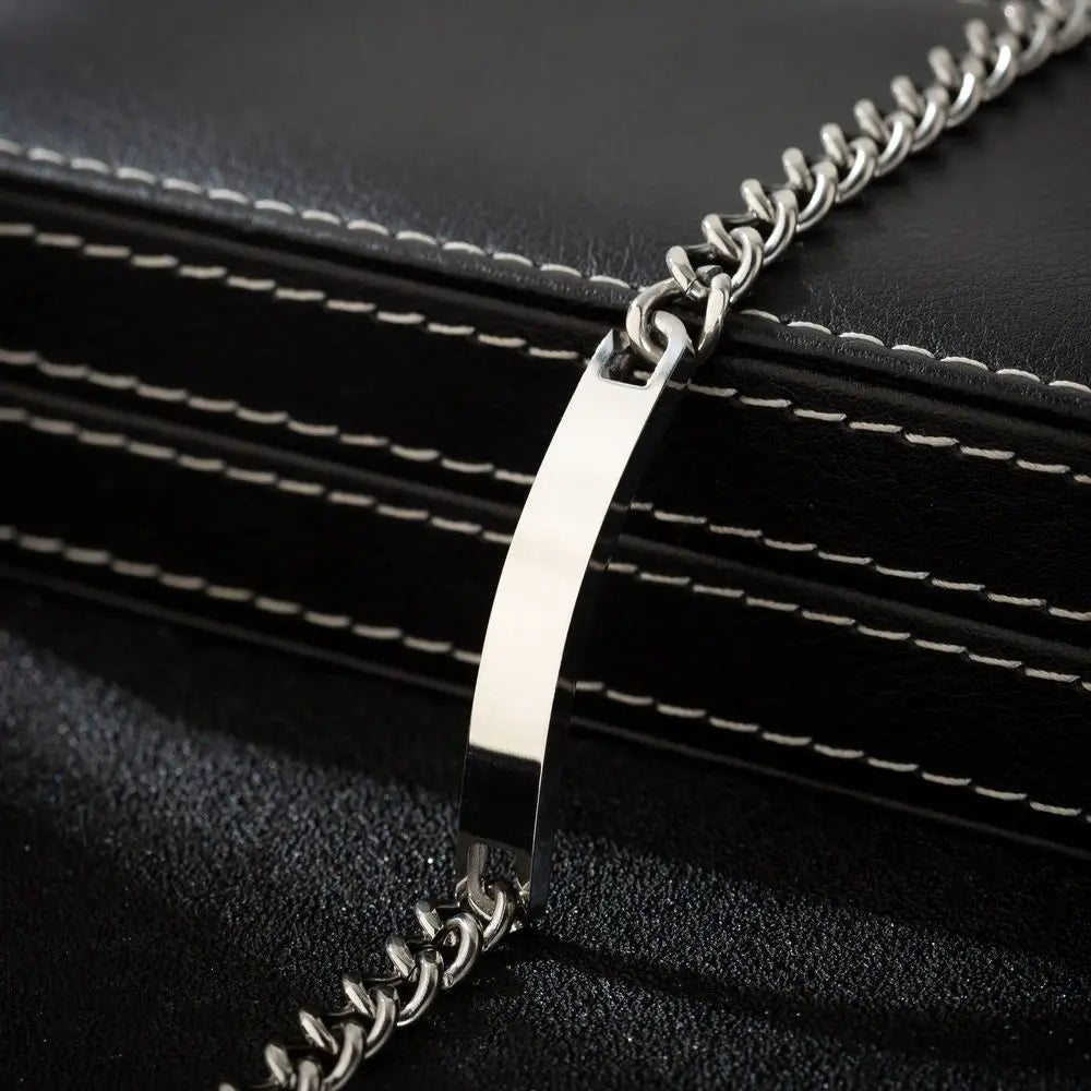 1pcs Steel Color Link Blank Jewerly Women Stainless Steel For Men Charm ID Bangle Lovers Couple Gift Jewelry Wholesale