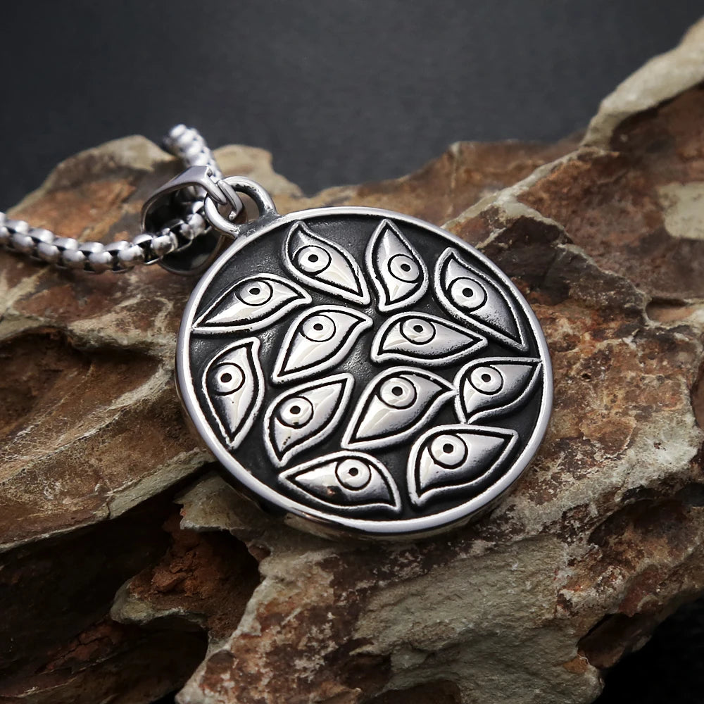 Gothic Demon Eyes Pendant — Stainless Steel