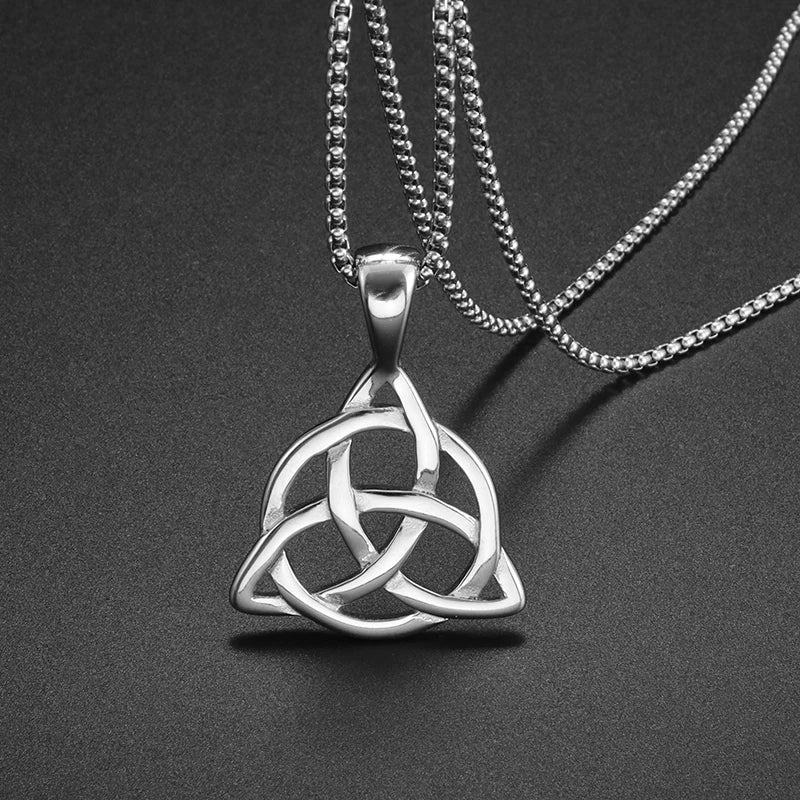 Classic Trinity Knot Celtic Knot Pendant Necklace Fashionable Lucky Irish Witch Knot Amulet Jewelry Unisex