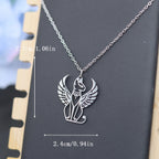 Kinitial Ancient Egyptian Mythology Sphinx Cat Pendant Necklace For Women Men Stainless Steel Trendy Chain Jewelry Gifts