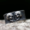 Double Head Skull Ring — Stainless Steel Gothic