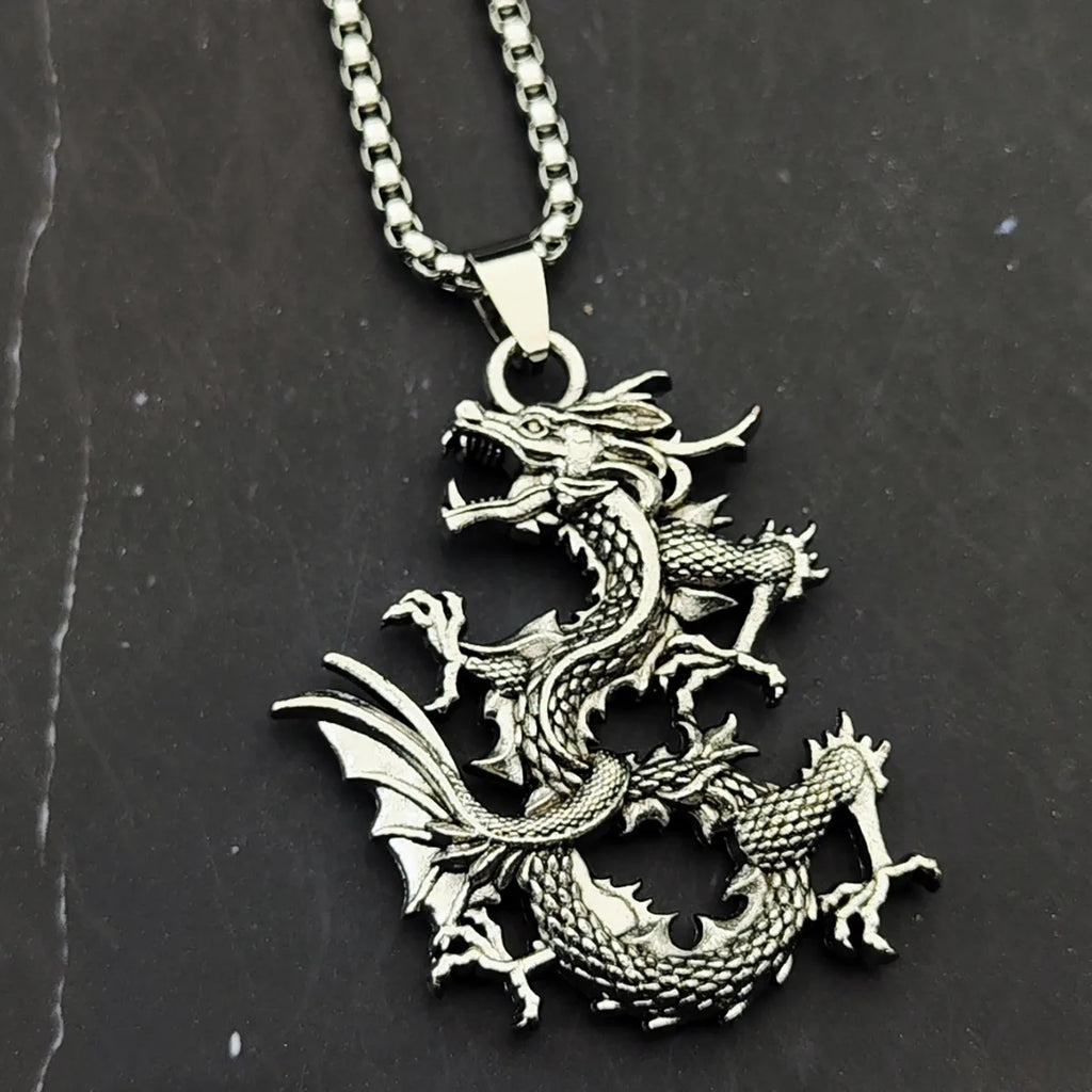 Dragon Zodiac Steel Pendant Chinese Style Retro