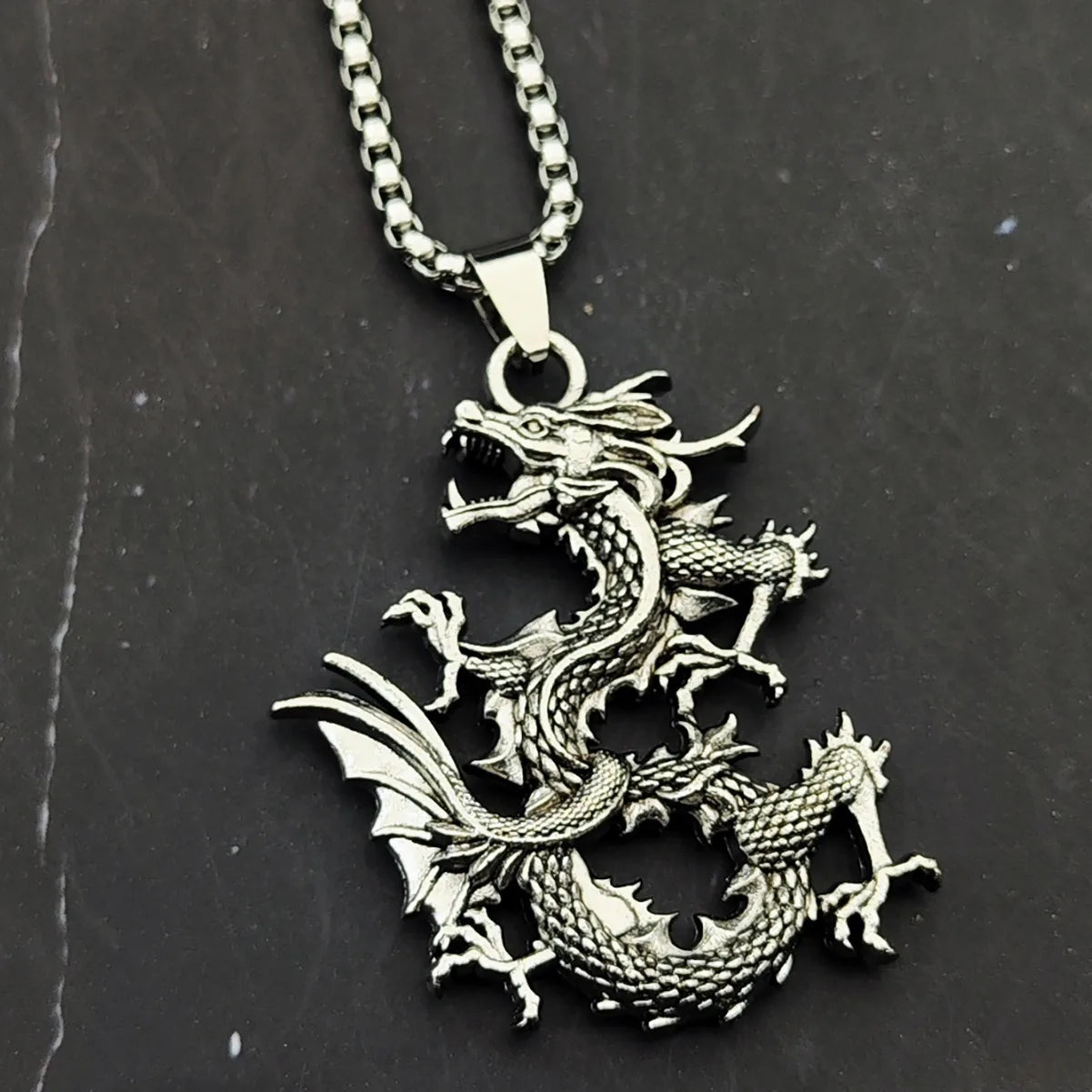 Dragon Zodiac Steel Pendant Chinese Style Retro