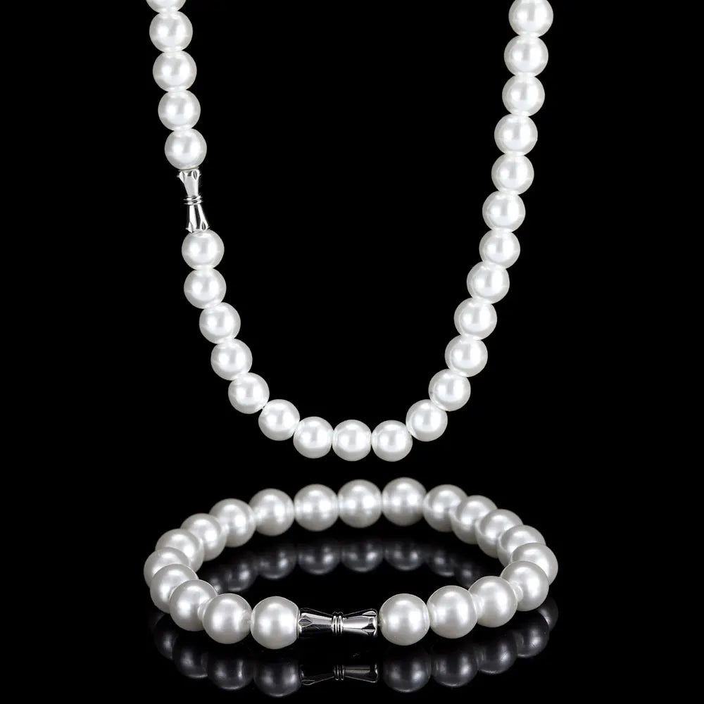 Pearl Bead Bracelet Stainless Steel 6-12MM