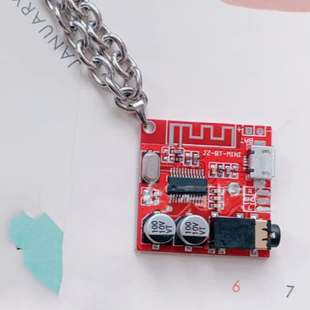 Y2K Cyberpunk Necklace PCB Electric Board Pendant Necklace for E-girl Women Hip Hop Stainless Steel Ins Necklace