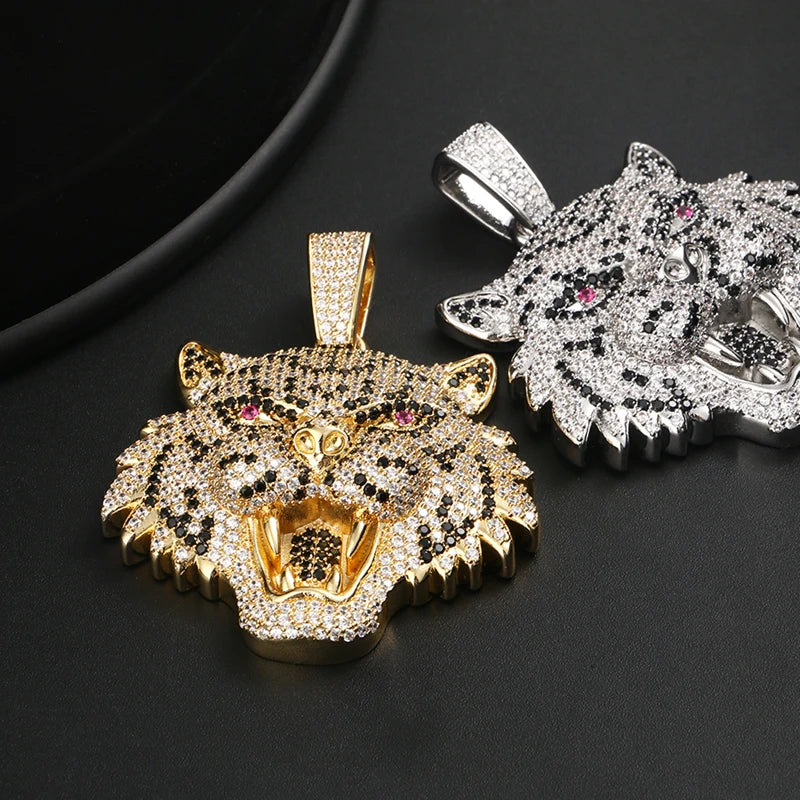 Iced Out Lion Rope Chain Pendant