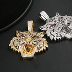 Iced Out Lion Rope Chain Pendant