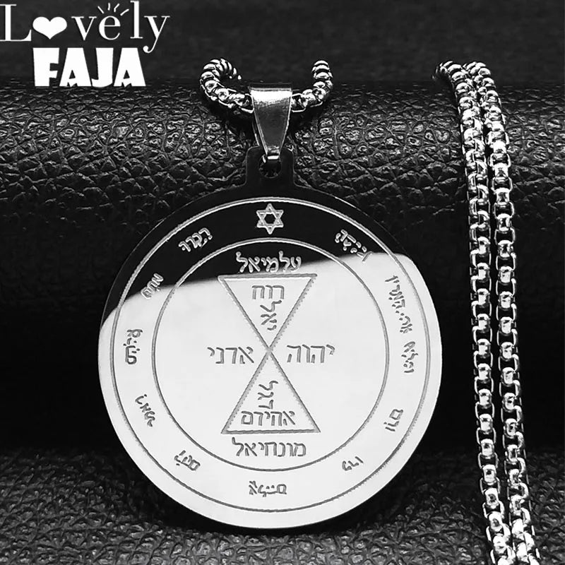 Star Pentacle Silver Pendant Necklace — Stainless Steel