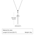 Sword and Cross Dagger Pendant Necklace — Two-Tone