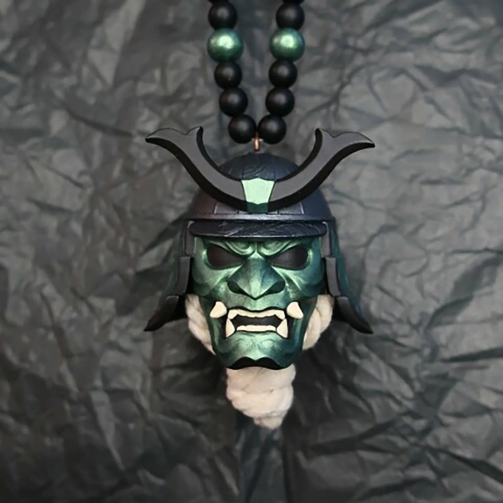 Samurai Kabuto Helmet Hannya Japanese Oni Car Rear View Mirror Charm Car accessories Rear View Mirror Pendant Car Decoration