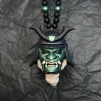 Samurai Kabuto Helmet Hannya Japanese Oni Car Rear View Mirror Charm Car accessories Rear View Mirror Pendant Car Decoration