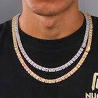 Tennis Chain Necklace Stainless Steel 7.5MM Cluster