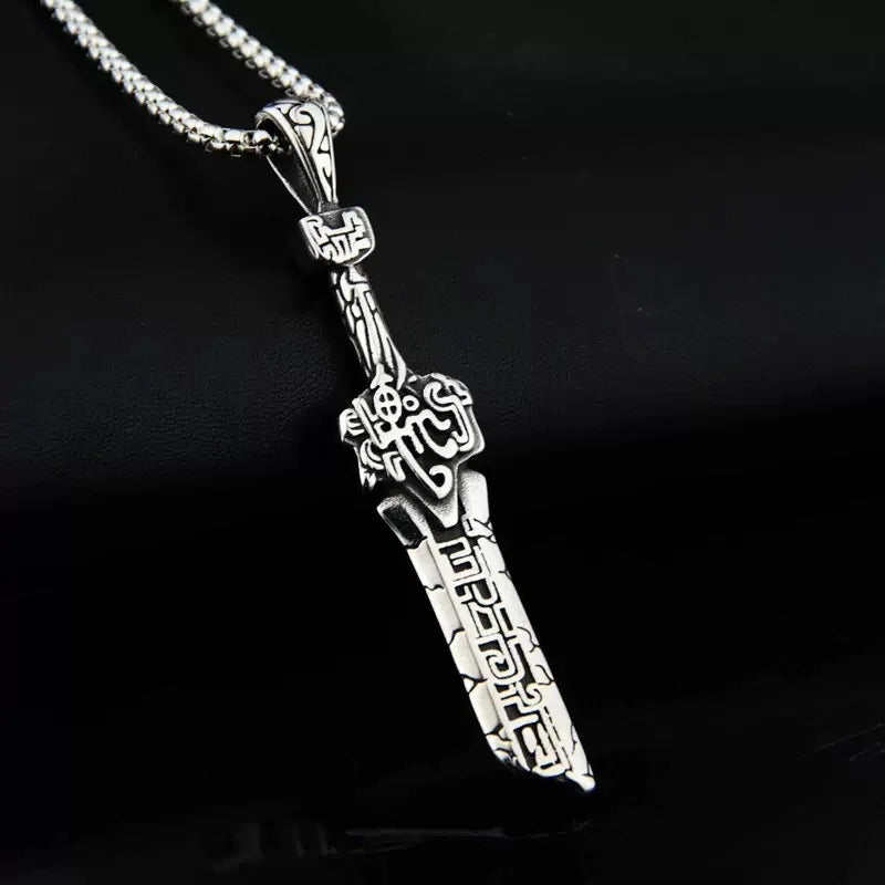 European and American style Viking amulet axe pendant stainless steel necklace couple party gift broken sword street