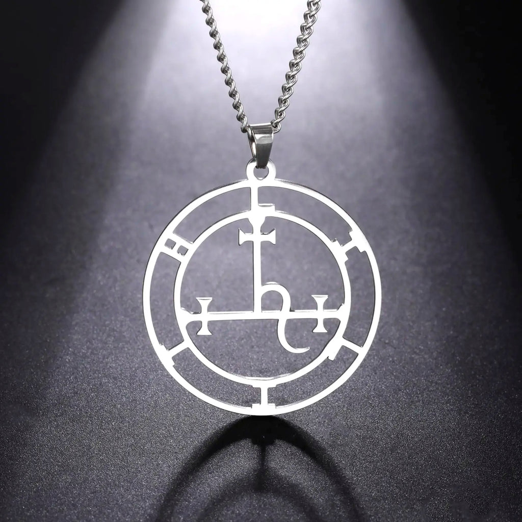 VASSAGO Sigil of Lilith Necklace Lilith Sigil Hecate Goddess Pendant Lucifer Satanic Lilith Symbol Wiccan Jewelry for