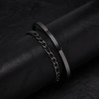 Cuff Bangle Bracelet Set — Stainless Steel