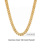 Mens Chain 6MM Long Necklace for Men 20" 23" 26" Gold Color Stainless Steel Flat Snake Chain Necklaces Men Chain
