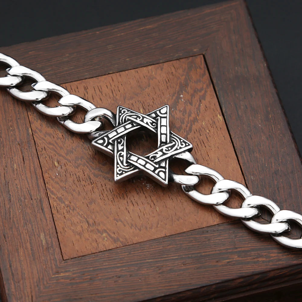 Star of David Chain Bracelet — Stainless