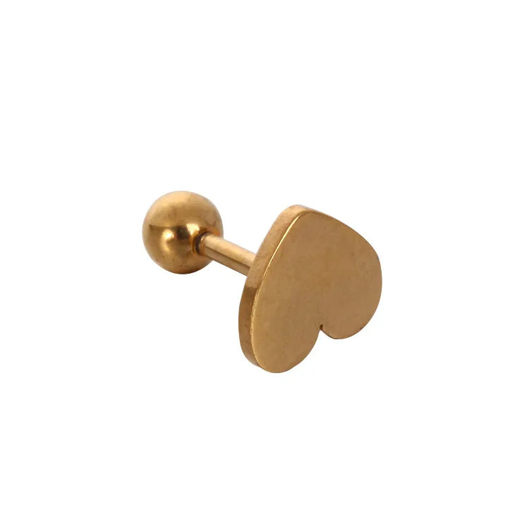 Stainless Steel Heart Stud Earrings