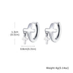 Personalized Stainless Steel Cross Tassels Pendant Earrings for Men,Silver Color Not Allergic Hoop Earrings,Punk Fashion Jewelry
