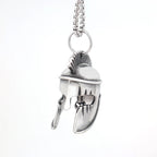 Vintage Design Viking Warrior Bell Pendant Motorcycle Wind Nordic Odin Guardian Bell Necklace Gift Jewelry Accessories
