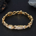 Cross Cuban Bracelet Iced Out 8MM Stainless Steel