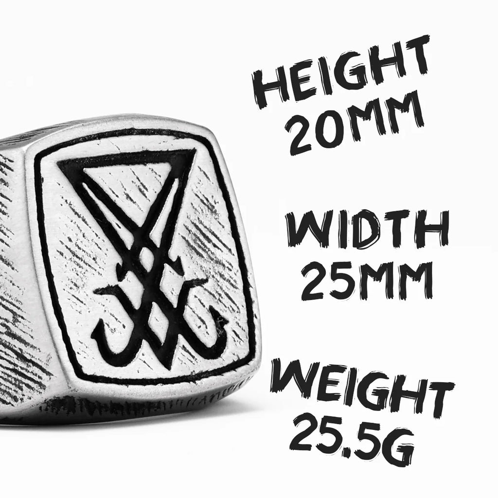 Gothic Satan Ring Stainless Steel