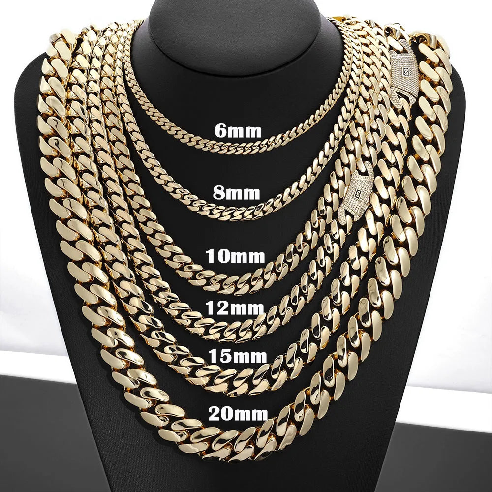 Two-Tone Cuban Chain Necklace VVS Moissanite