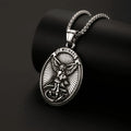 1PC Fadeless Stainless Steel Archangel Saint Michael Pendant Necklace for Men Christian Protection Amulet Necklace Man
