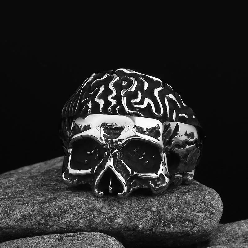 Motorcyclist Skull Ring — Stainless Steel