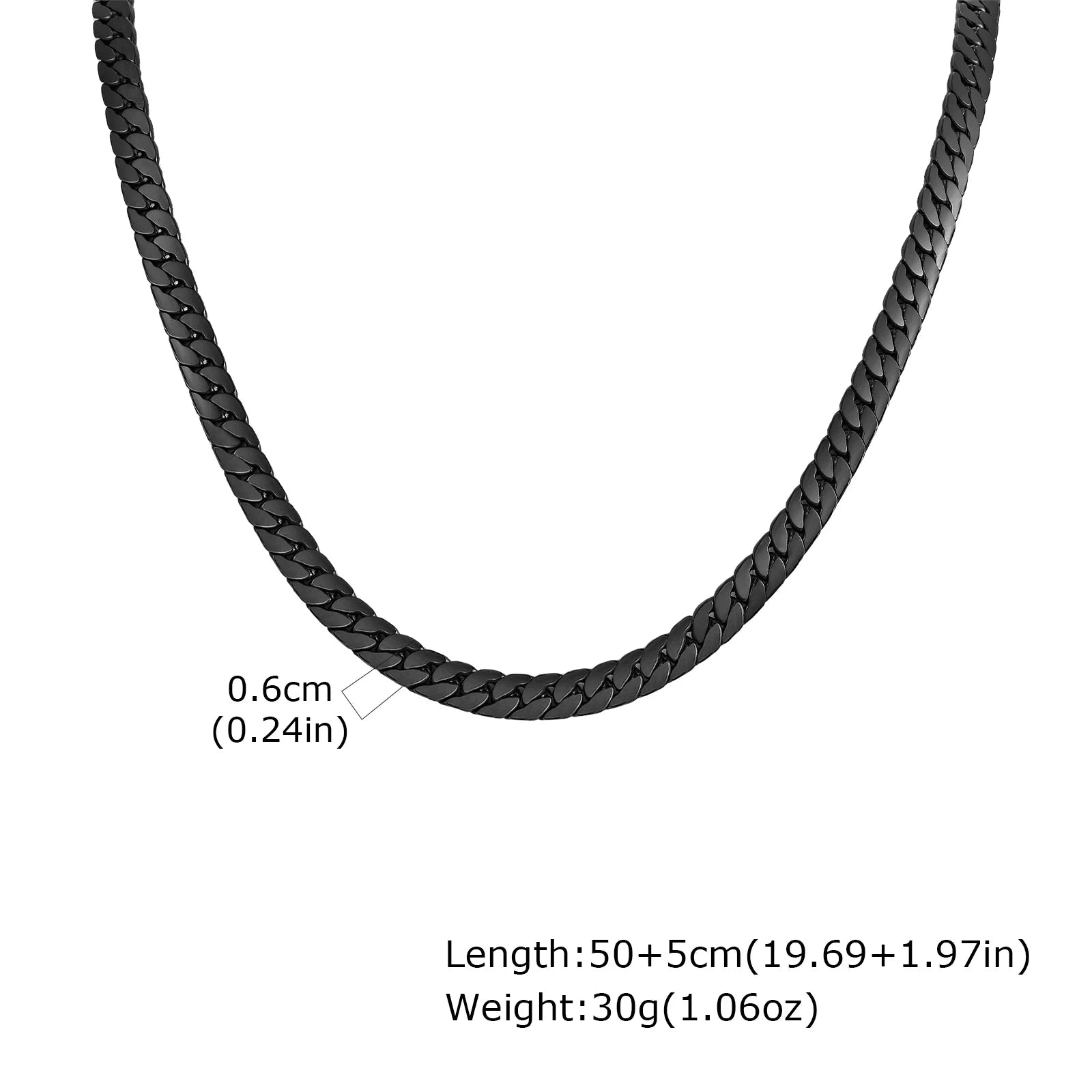 Flat Cuban Chain Necklace for Men Boys,Waterproof Stainless Steel Links Collars,Classic Male Accessories Jewelry Gifts
