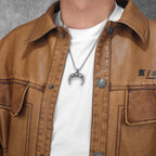 Ox Horn Pendant Necklace — Stainless Steel