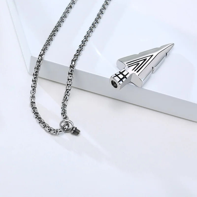 Vnox Men's Arrowhead Kunai Primal Urn Necklaces, Rock Punk Spearhead Pendant Jewellery, Stainless Steel Anniversary