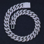 Bling Zircon Cuban Link Chain for Men Iced out 20mm Width Big Bubble Cuban Necklace Hip Hop Man Jewelry Won't Flip