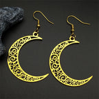 Tree Of Life Gold Earrings Hollow Crescent Moon