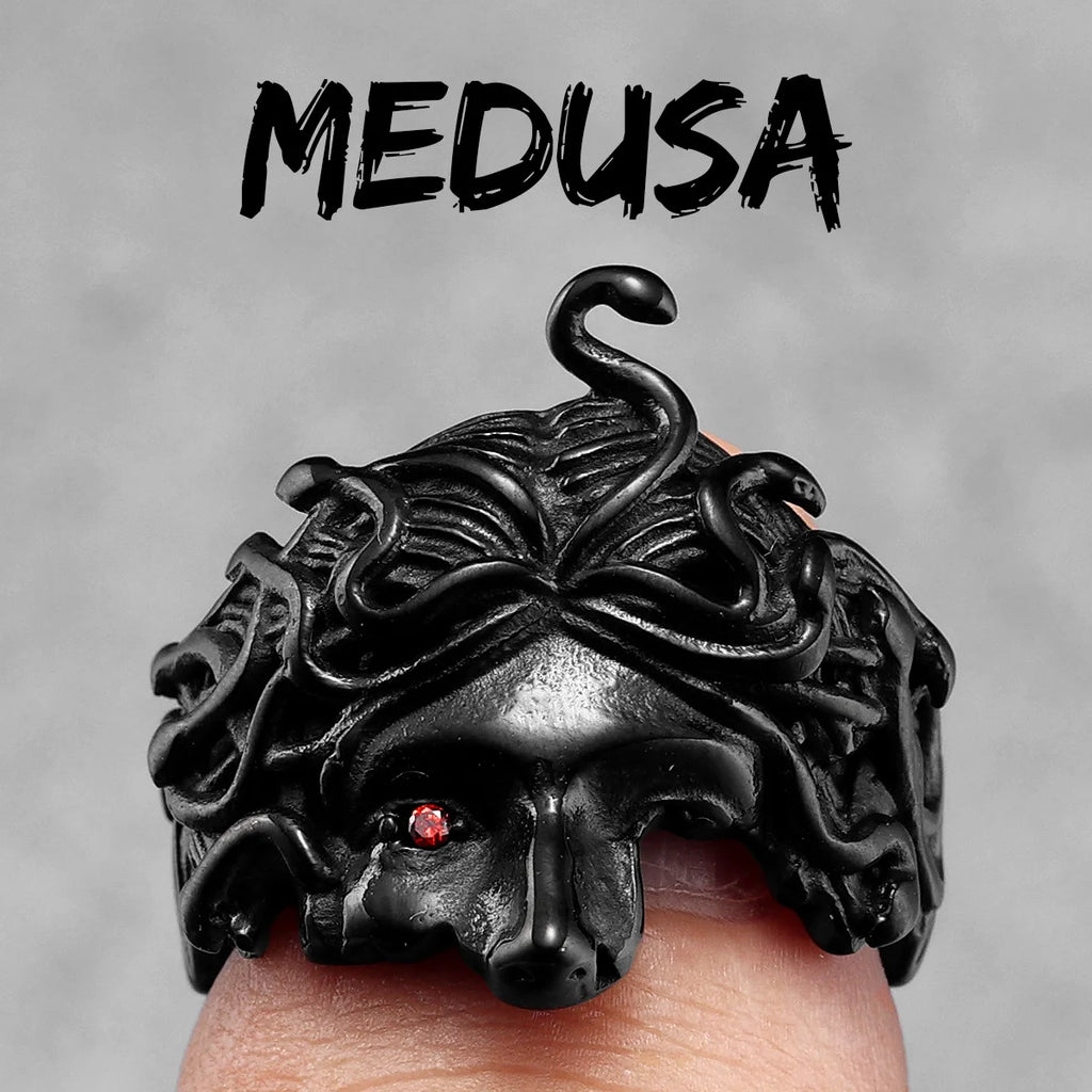 Greek Mythology Medusa Stainless Steel Men Rings Punk New For Male Women Fashion Jewelry Creativity Gift Wholesale Dropshiping