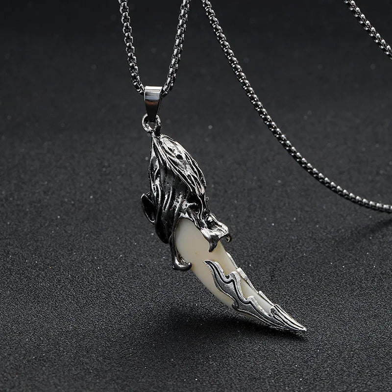 Wolf Steel Pendant Chinese Style Versatile Imitation