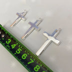 100% Solid S925 Sterling Silver Cross Pendant For Men women smooth High Polishing simple Design Jesus Christ Jewelry Gift
