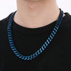 50/60CM Long 12MM Wide Cuban Link Chain Necklaces for Man Solid Stainless Steel On Neck Chains Party Male Jewelry Gifts
