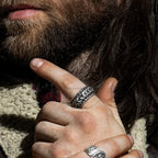 Vintage Dragon Scale Ring for Men Boys,Stainless Steel Norse Viking Dragon Spine Ring,Retro Punk Jewelry Gifts