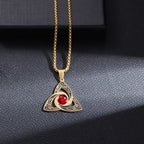 Silver Color Stainless Steel Pattern Witch Knot Pendant Necklace Celtic Knot Lucky Jewelry Christmas Gift for Friends Family