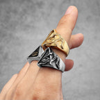 Freemason Illuminati Triangle Ring — Stainless Steel
