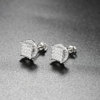 Iced Out Thread Stud Earrings — Gold