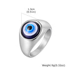 Evil Eye Signet Ring — Stainless Steel