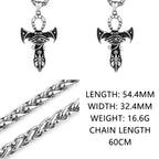 Nordic Viking Retro Cross Sword Eye of Horus Pendant Men's Amulet Titanium Stainless Steel Pendant Necklace Jewelry Wholesale