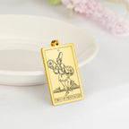 Dawapara Pentacles Tarot Card Pendant for Necklace Stainless Steel Golden Black Jewelry Accessories Charms Pendants