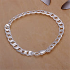 Twisted Chain Bracelet for Men & Women — Silver-Tone, Simple