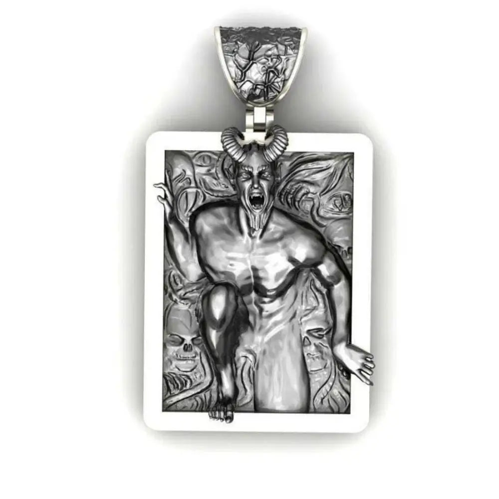 Hip Hop Fashion Stainless Steel Necklace Personality Punk Retro Demon Skull Pendant Necklace For Trendy Men Women