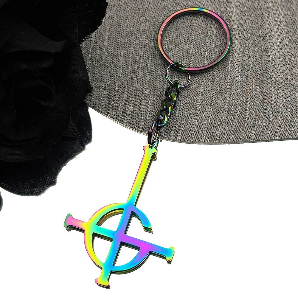 Cross Ghost Band Chain Necklace — Stainless Steel