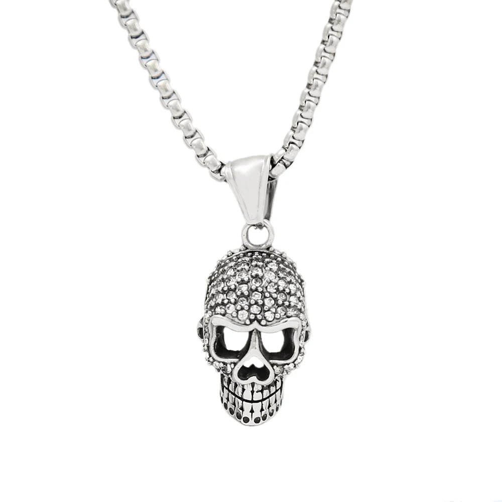 Gothic Skeleton Stainless Steel Pendant Necklace