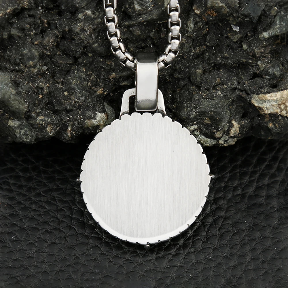 Viking Compass Stainless Steel Pendant Necklace
